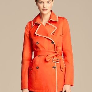 Chic Orange “Lydia” Trench Coat, large. Keeley Jones meets Carmen SanDiego